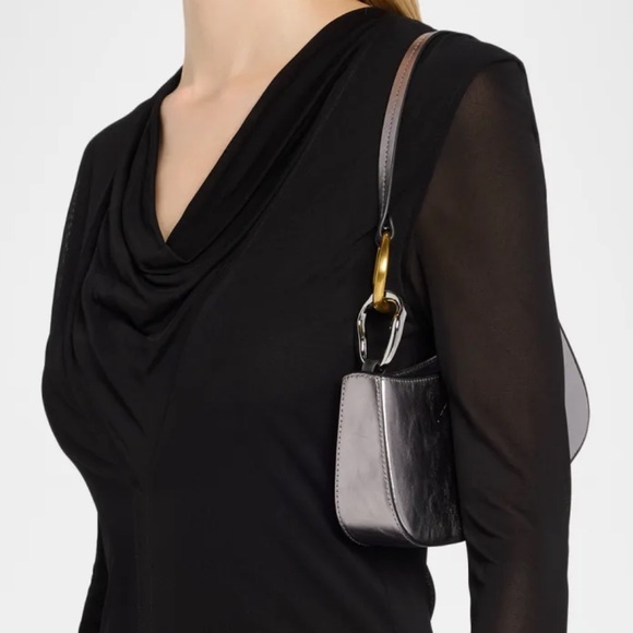 New! STAUD Metallic Silver Shoulder Bag - Picture 3 of 9